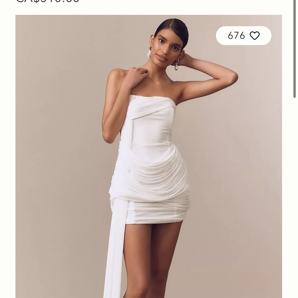 MISHA COLLECTION Strapless White Dress